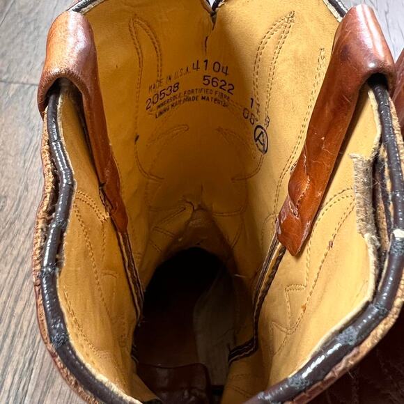 Western cowboy boots brown leather womens size 11B studded - Picture 7 of 8